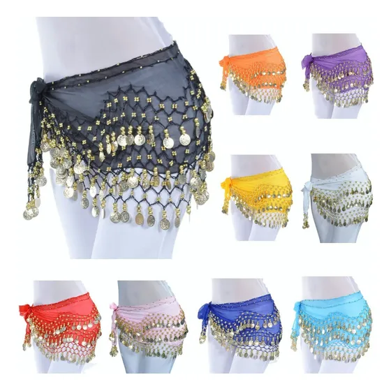 Fajilla Bellydance Monedas Danza Árabe Chifon Falda Zumba