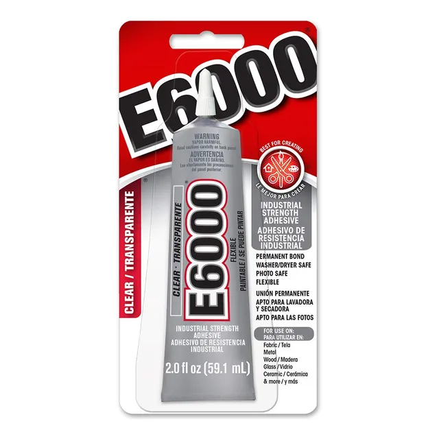 Pega E6000 Alta Resistencia Flexible Lavable Metal Pvc Tela