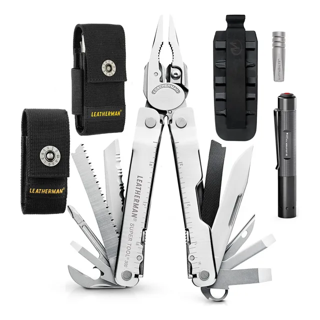 Kit Multiherramienta Super Tool Leatherman Y Linterna Led