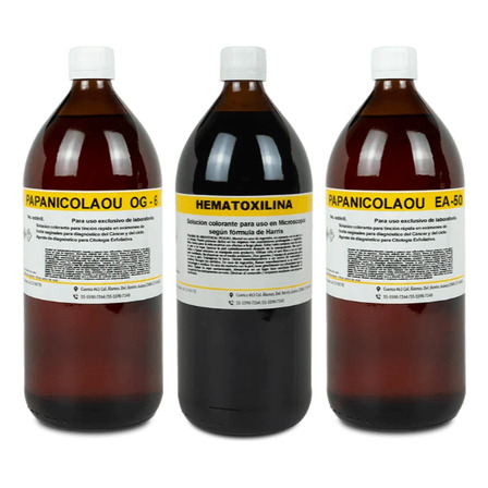Papanicolaou Colorante Para Tinción Kit 3pzs 500ml Golden Marrón Papanicolaou Colorante Para Tinción Kit 3pzs 500ml Golden Marrón