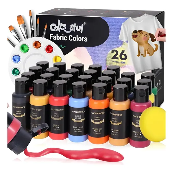 Kit De Pintura Acrílica 26 Colores 30ml Y Oleo Pincel Paleta Color