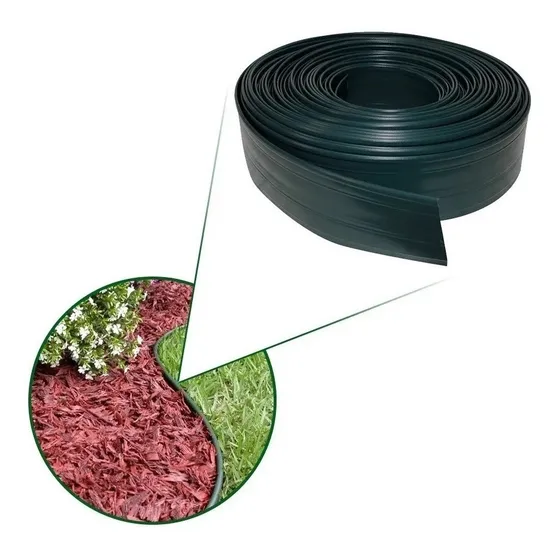 Limitador De Grama 50m Protetor De Portão E Grade Fita Pvc Cor Verde