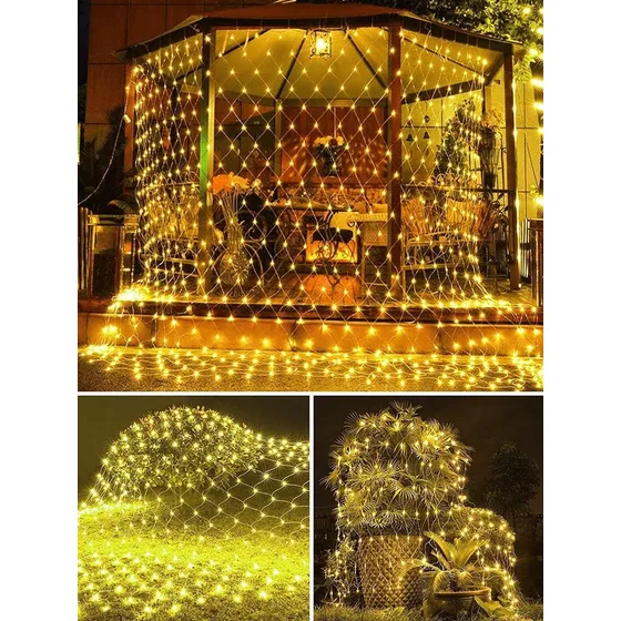 Serie Malla Red Navideña De Luces De Navidad 320led 2x1.8m Luces Blanco cálido