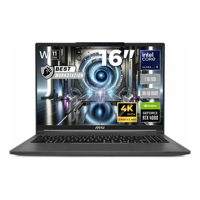 Portátil Msi Creator 16 Core Ultra 9 Rtx 4080 96gb Win11 Pro