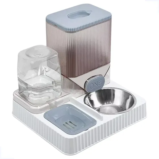 Bebedouro E Comedouro Alimentador Automático Gravidade Pet Cor Cinza