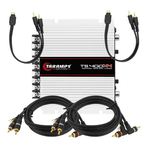 Módulo Amplificador Ts400x4 400w + 2 Cabos Rca + 2 Cabo Y