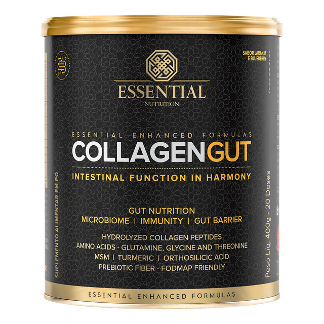 Suplemento Em Pó Essential Nutrition Collagen Gut Colágeno Sabor Laranja E Blueberry Em La... Suplemento Em Pó Essential Nutrition Collagen Gut Colágeno Sabor Laranja E Blueberry Em La...