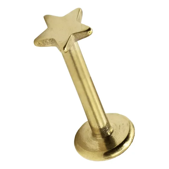 Piercing Labret Estrela Lbesgd Acero Quirurgico 316l 1un