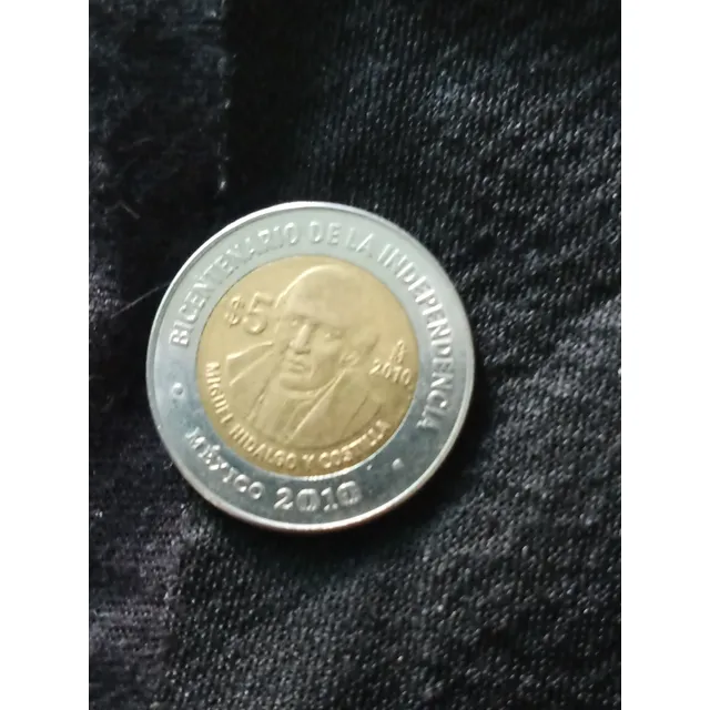 Moneda 5 Pesos Bicentenario Miguel Hidalgo 