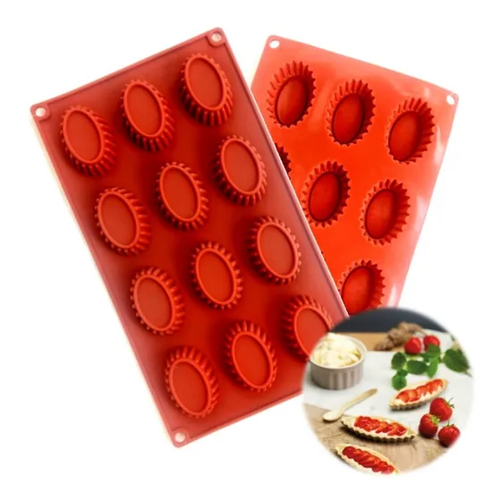 Molde De Silicon Ovalado Mini Tartaleta Repostería. Jabón