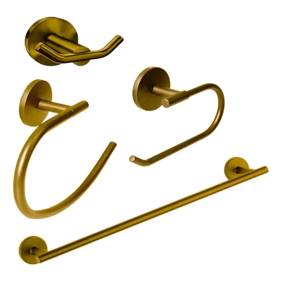 Accesorios Set Para Baño 4 Piezas Dorado Acero Inoxidable 