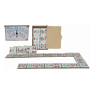 Juego De Domino De Madera Multiplicación Matemáticas 35 Pzs Juego De Domino De Madera Multiplicación Matemáticas 35 Pzs