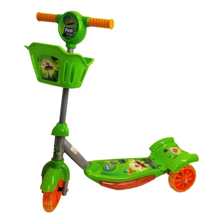 Cesta Radical Funs para patinete infantil con 3 ruedas, luz LED y sonido