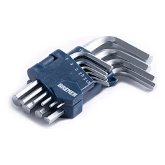 Juego De Llaves Allen 10pz 1,5mm Hasta 10mm 7342 Bremen Cr-v Color Plateado