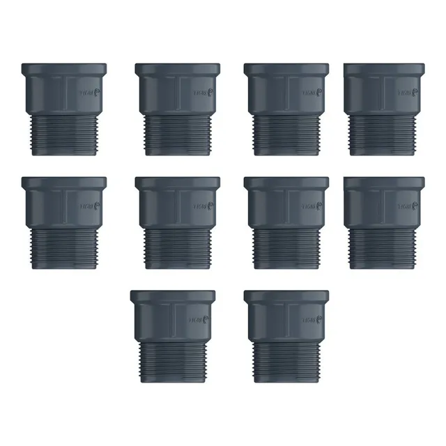 Manguito Con Rosca Plastico Pvc Gris 40 X 1 1/2 Soldable