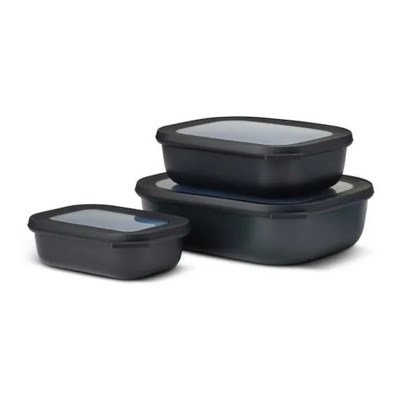 Set Bowls Cirqula Rectangular 500, 1000 Y 2000ml Mepal