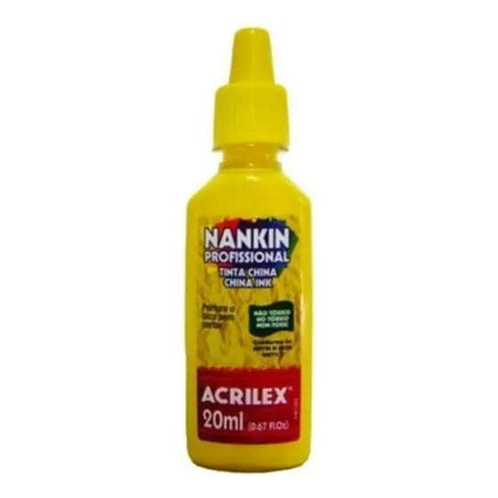 Tinta Nankin Profissional Acrilex Cor Amarelo Ouro