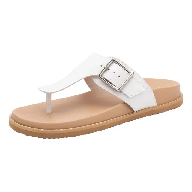 Chinelo De Dedo Em Couro Jasmine Flatform Moderno Lia Line