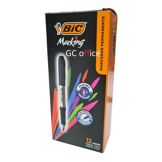 Marcador Fino Bic Permanente Grip Marking Fine Point X 3 U