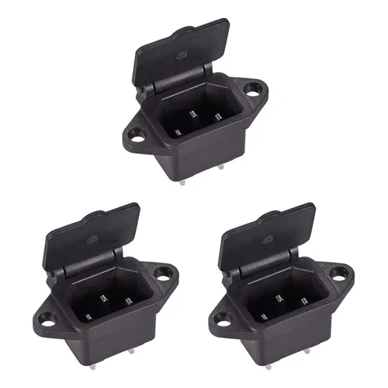 Adaptador De Enchufe De Montaje De Panel Uxcell C14 Ac 250v
