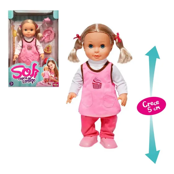 Muñeca Sofi Crece Contigo Con Accesorios 42cm