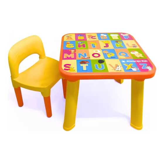 Mesinha Infantil Educativa Com Cadeira Alfabeto Aprender E Brincar Atacarejo Kids