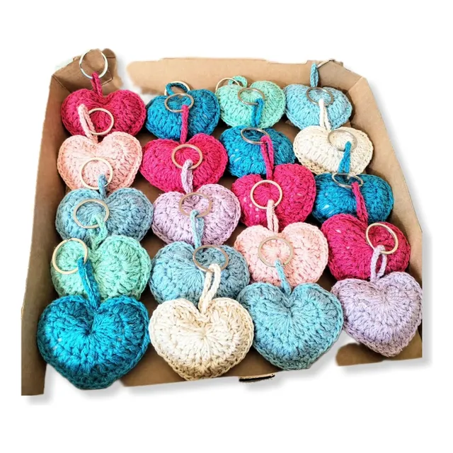 Souvenirs Corpóreos Corazón En Crochet X 10 Unidades