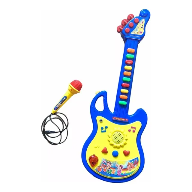 Guitarra Electrica Con Microfono Luz Sonido Infantil Juguete