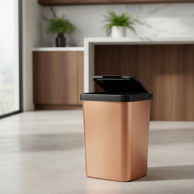 Lixeira 9l Tampa Click  P/ Banheiro Pia Cozinha Cesto Inox 