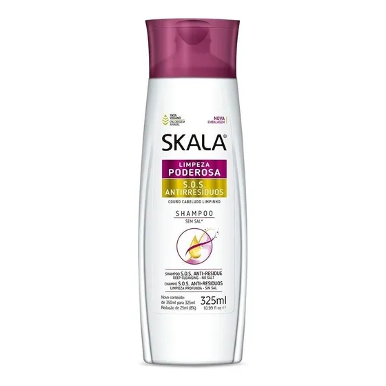 Shampoo Skala Limpeza Poderosa S.O.S Anti-Resíduos Frasco 325ml