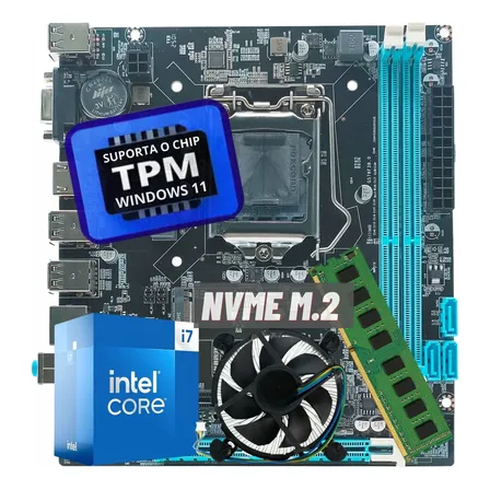 Kit Placa Mãe Gamer Lga1155 B75 M2 + I5 3470 + 8gb + Gigalan