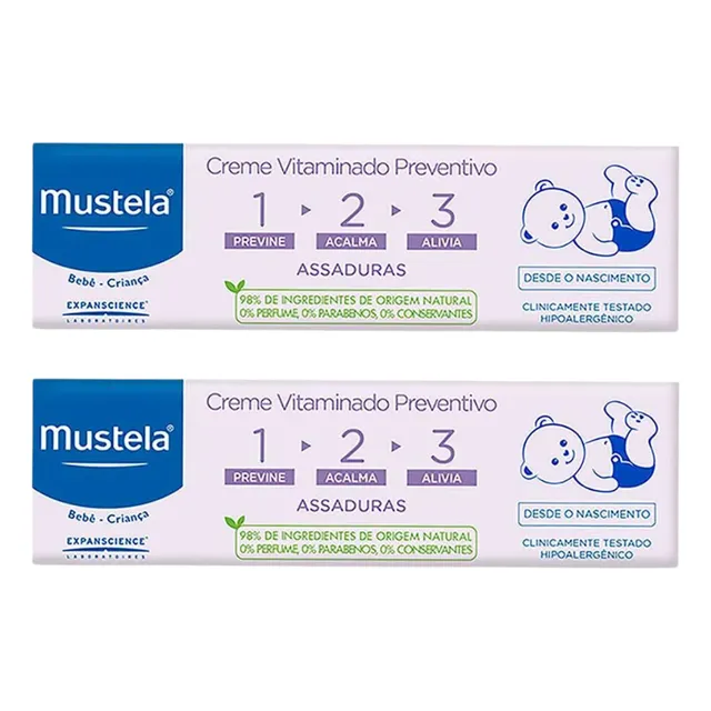 Kit 2un Creme Para Assaduras Mustela 123 108g