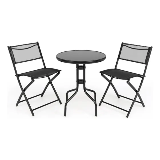 Sillas Para Jardin Con Mesa Redonda Negra Gpl