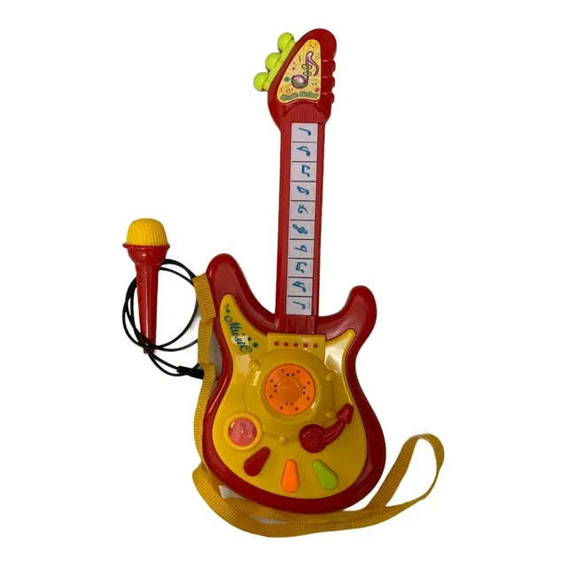 Guitarra Musical Infantil Con 6 Melodías Y Micrófono