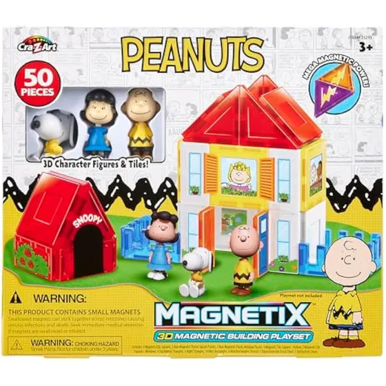 Cra-z-art Magnetix 3d Peanuts Charlie Brown And