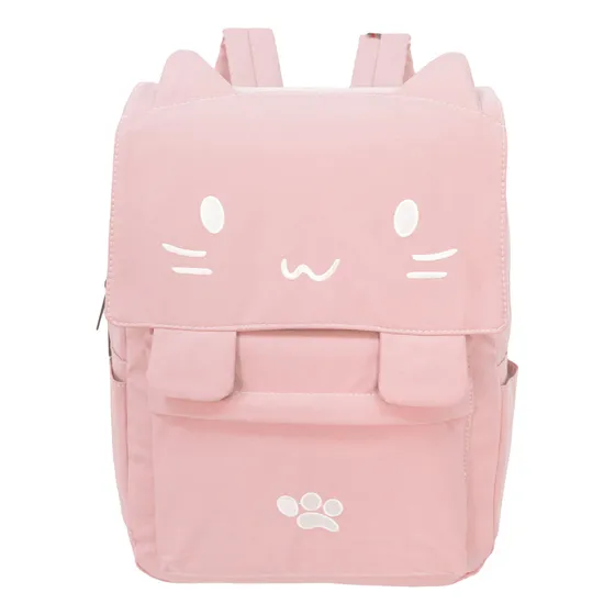 Mochila Gatito Kawaii Urbana Viral Tik Tok Coreana Color Rosa