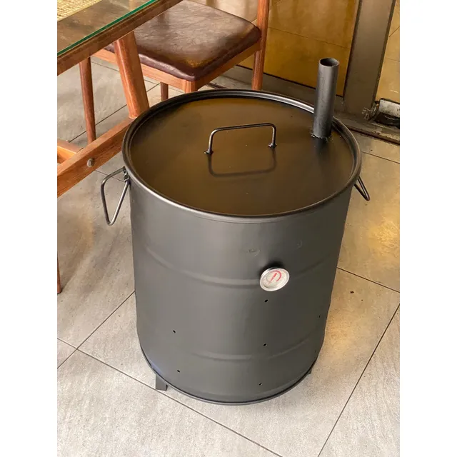 Barril Ahumador Y Asador Con Accesorios En Acero Inoxidable