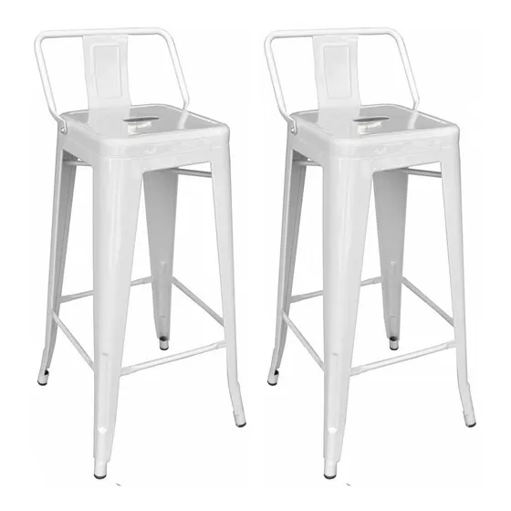 Butaca Tolix X 2 Oferta Promo Taburete Bar Respaldo Chapa