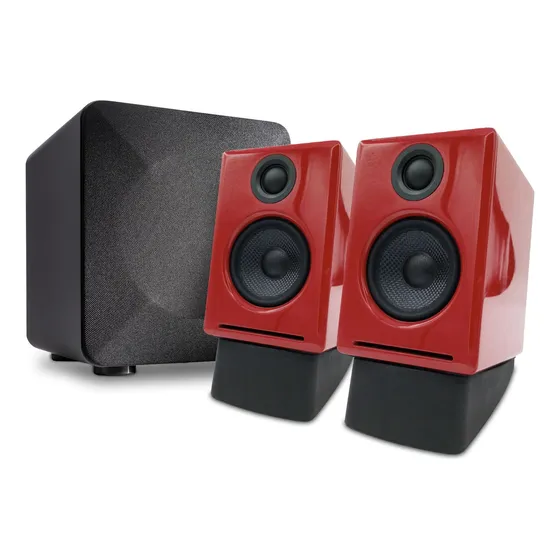 Audioengine Altavoz Computadora A2 Rojo Subwoofer S6 210w