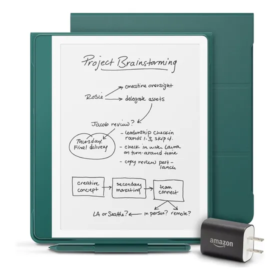 Amazon Kindle Scribe (64gb) + Capa Folio Couro E Adaptador