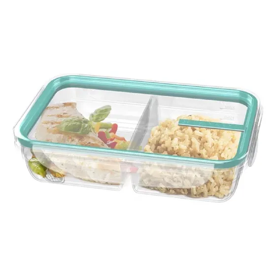 Hermético Rectangular C/división 730ml 207x137x57mm San Remo SREM-1753 Color Verde
