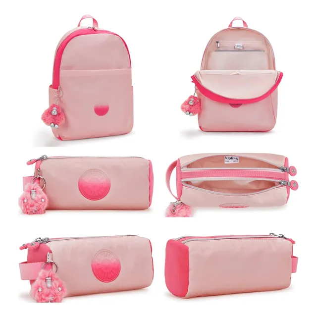 Kipling Set Morral Y Cartuchera Estudiantil Grande Original