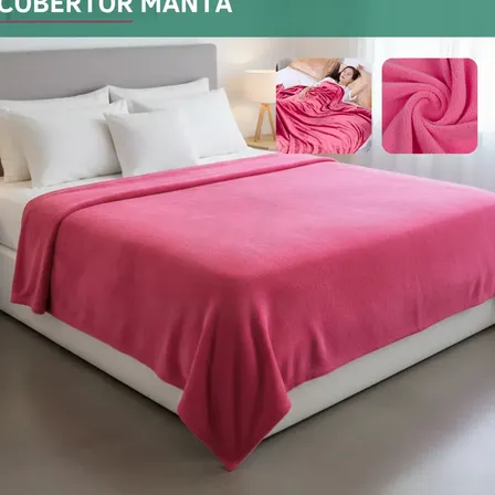 Cobertor Manta Fleece Casal 2,20 X 1,80 Toque Macio E Suave Luxo Confortável Premium Cor Rosa Escuro