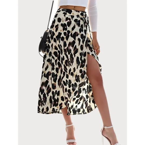 Falda Con Cordón De Leopardo Xxl Para Dama