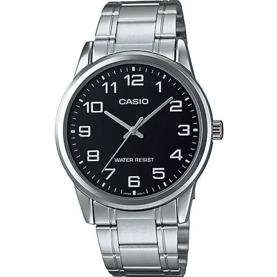 Reloj Casio Quartz Mtpv001 Hombre Acero Full Fondo Negro MTP-V001D-1B