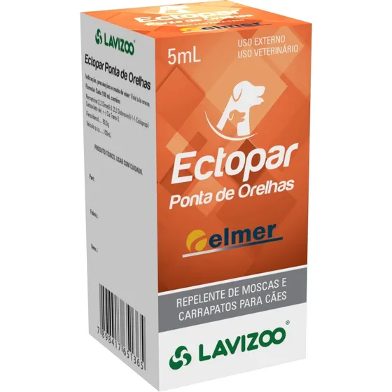 Repelente De Moscas P/ Cães Ectopar Ponta De Orelha 5ml