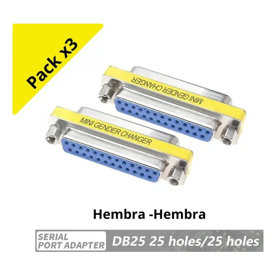 Pack De 3 Db25 Conector Paralelo Hembra-hembra