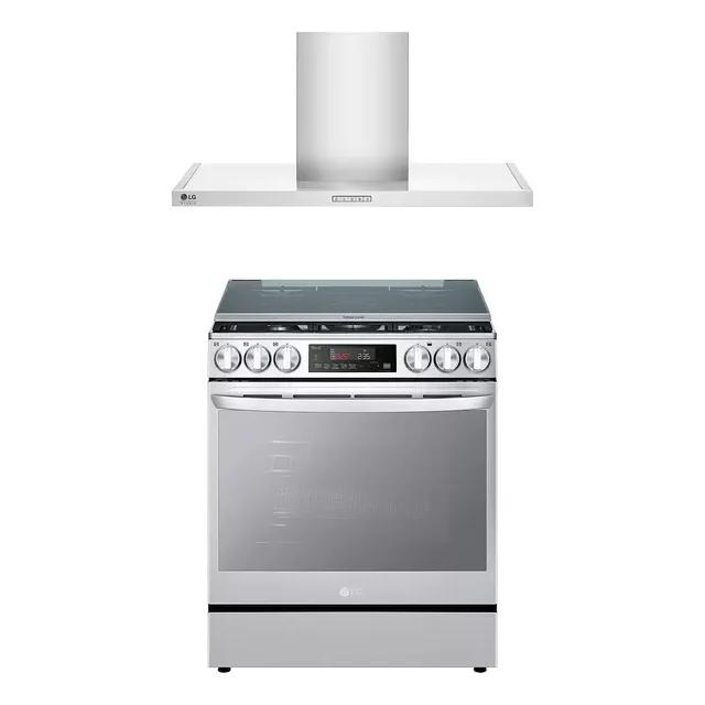 LG Combo Estufa De Piso A Gas Con Campana Extractora