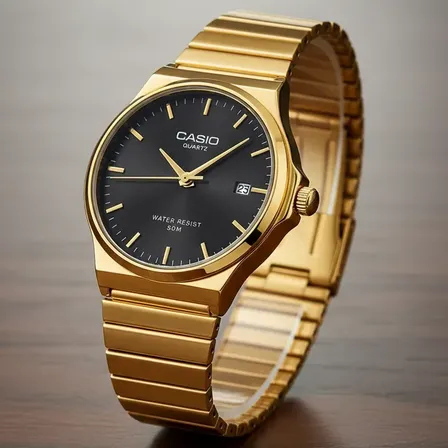 Relogio Casio A180 Dourado Com Preto Dourado Preto
