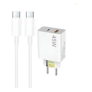 Carregador Turbo 45w Pdtipo C Compativel Samsung Xiaomi Moto Igual Imagem